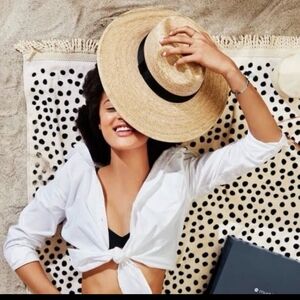 Tofino Towel Block White Polka Dots Spots